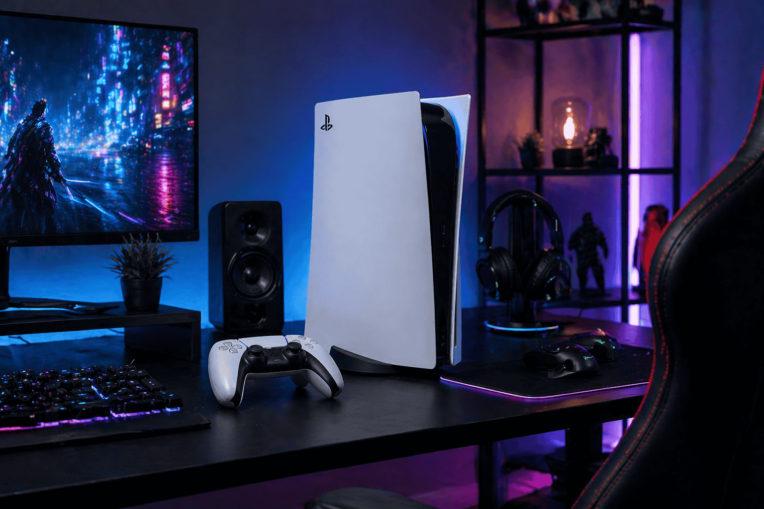 Consola tradicional en mesa gaming